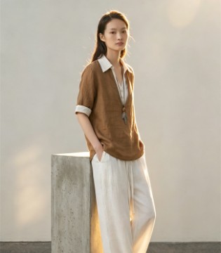 RUORON,2026,夏季新款,亚麻,极简,女装